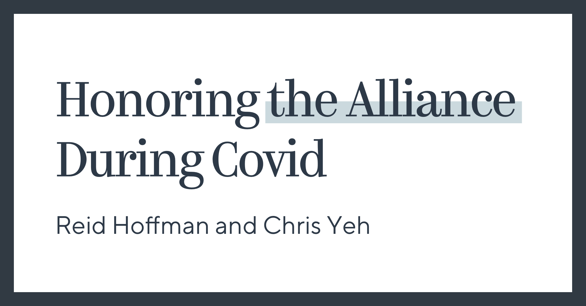 Honoring the Alliance During COVID