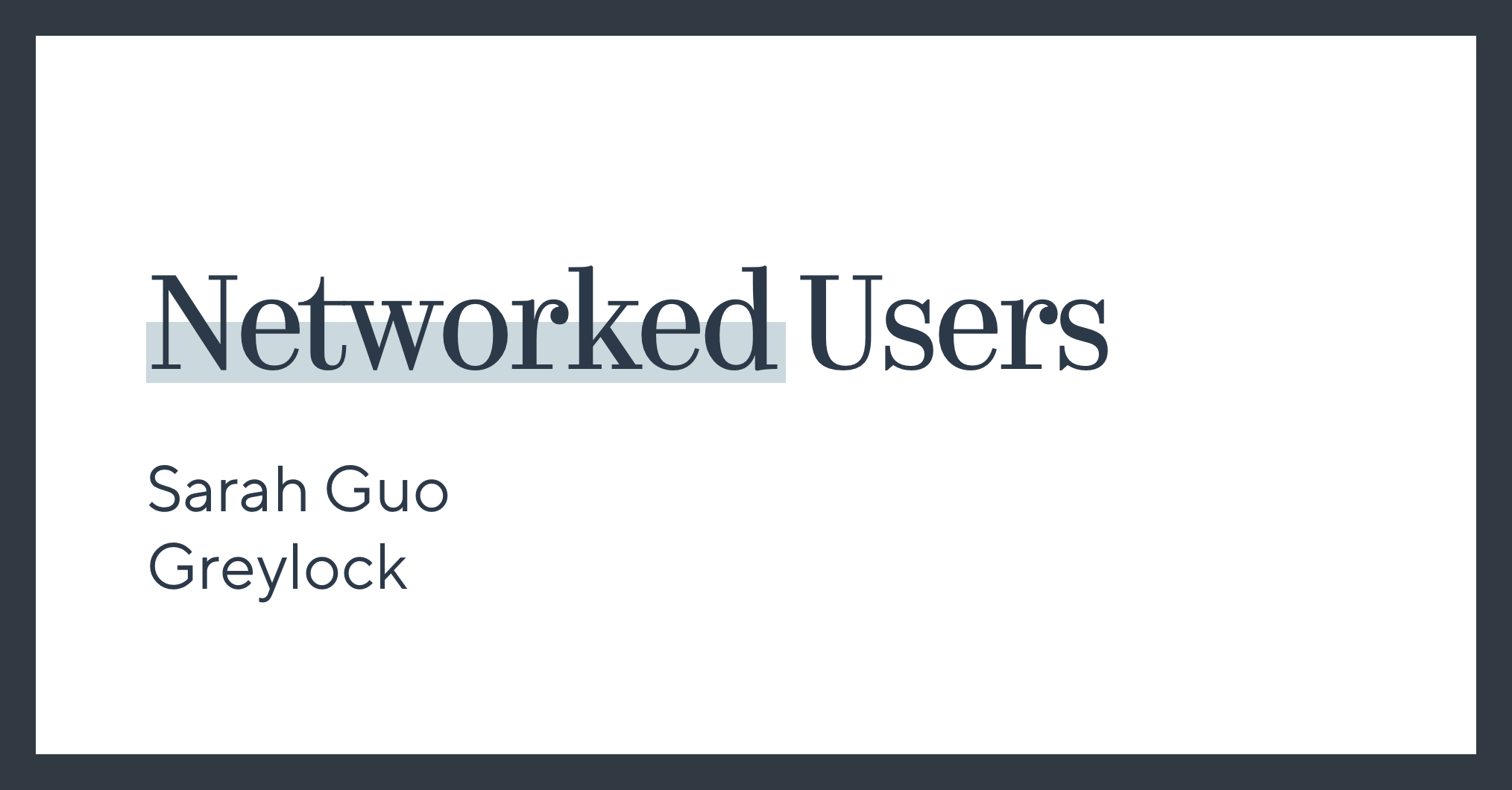 Networked Users