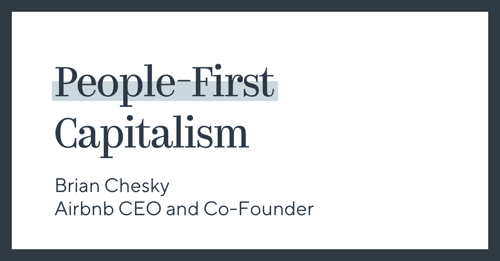 People-First Capitalism
