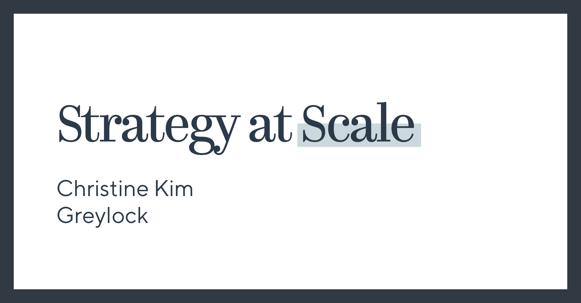 Strategy at Scale
