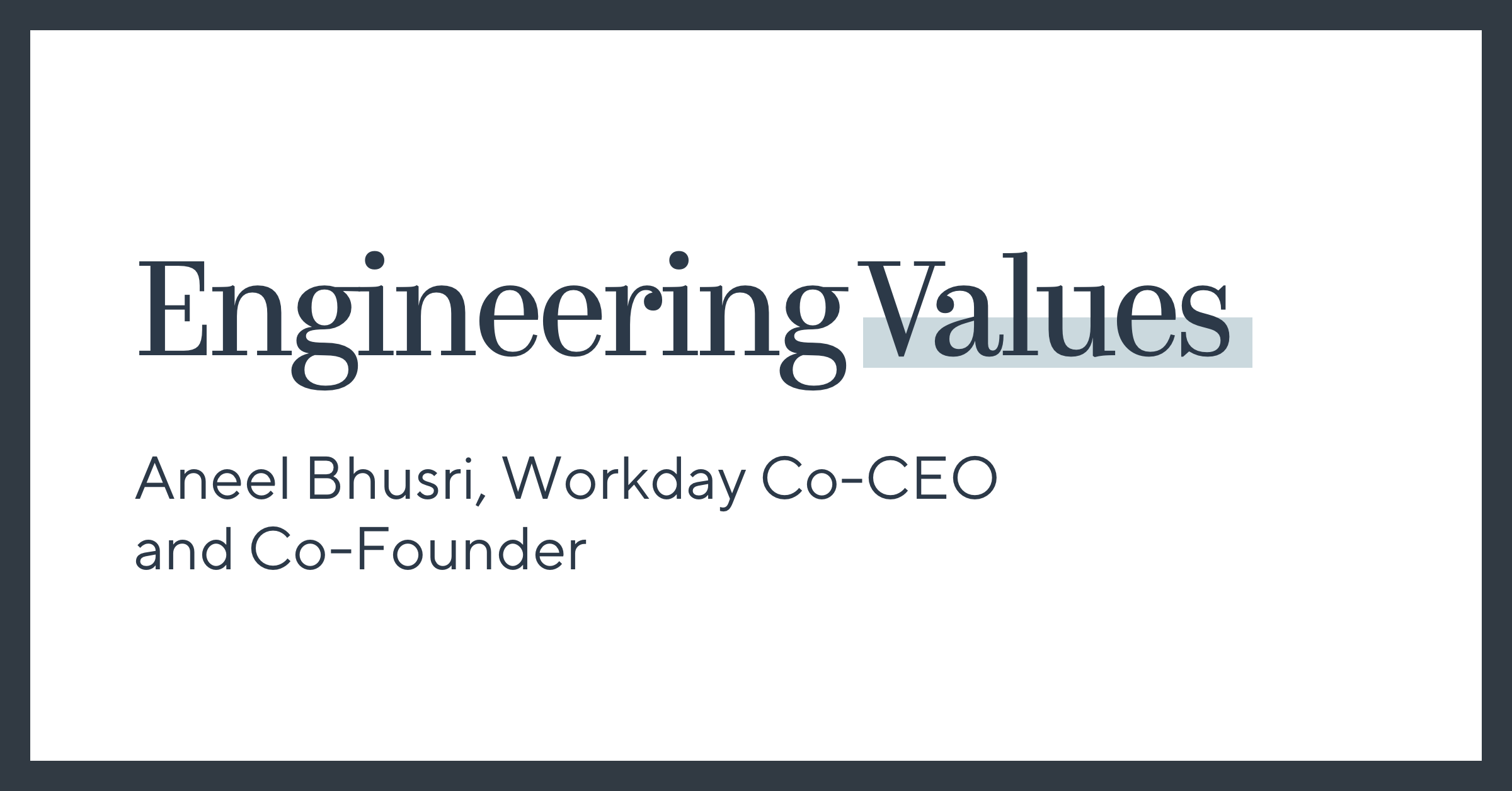 Engineering Values