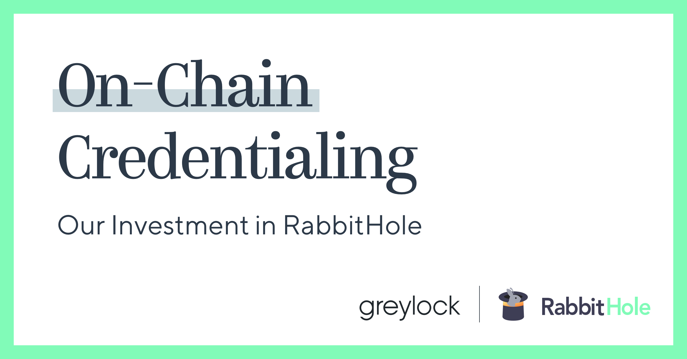On-Chain Credentialing