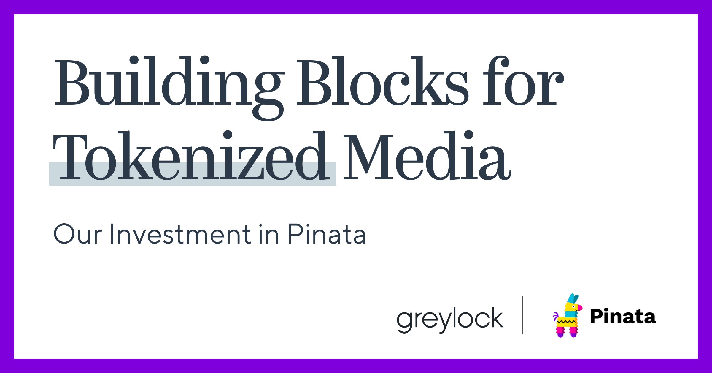 Building Blocks for Tokenized Media