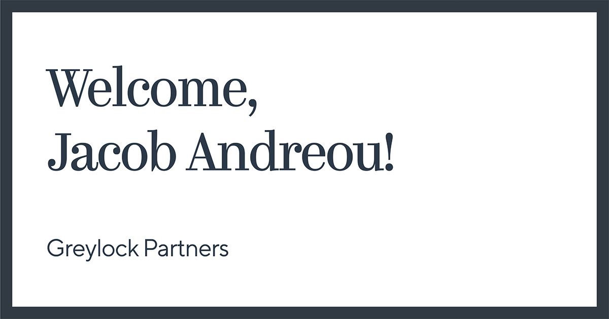 Welcome, Jacob Andreou!